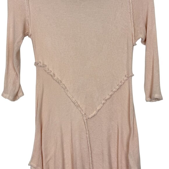Free People Intimately Raw Hem Tunic Sz Medium Semi Sheer Soft Layering Pink - Picture 3 of 10
